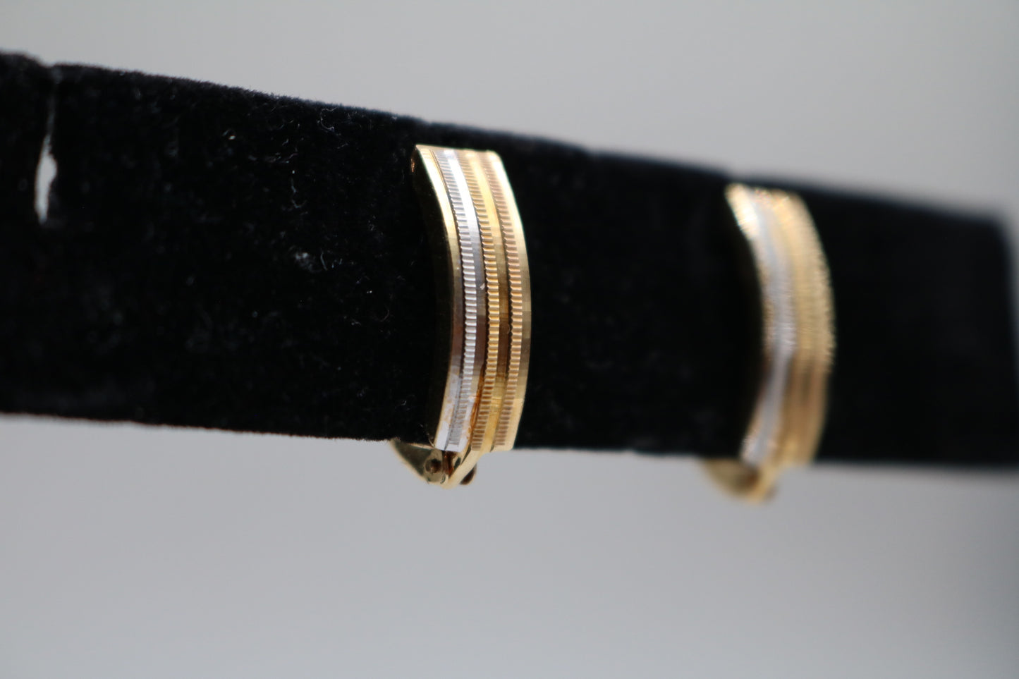 14k Three Tone Lever Earrings