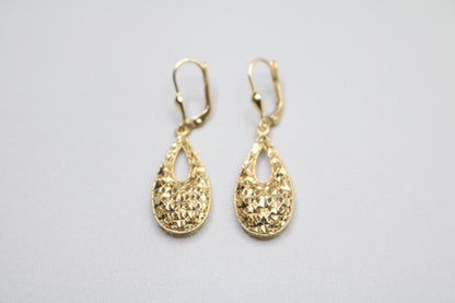 14k Yellow Gold Fancy Teardrop Earring