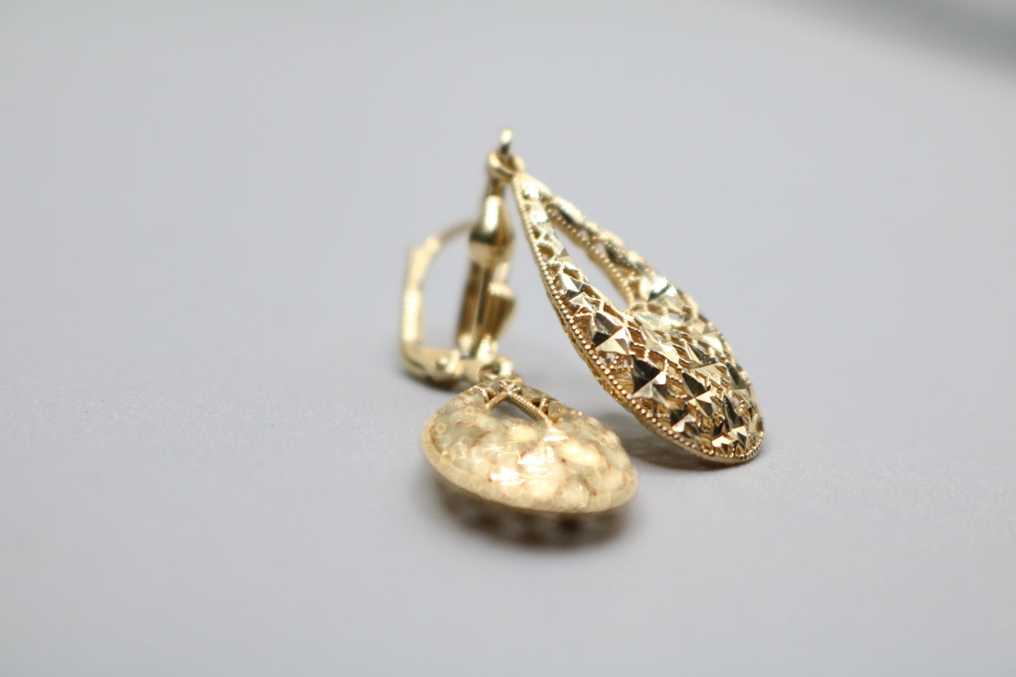 14k Yellow Gold Fancy Teardrop Earring