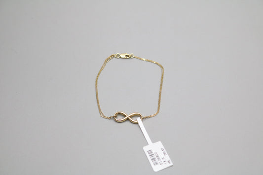 14K Yellow Gold Infinity Design Bracelet (7 Inches)