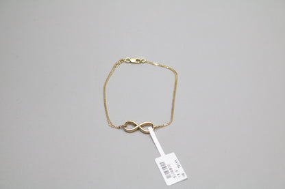 14K Yellow Gold Infinity Design Bracelet (7 Inches)