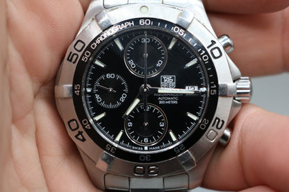 TAG HEUER 42MM Aqua Racer CAF2110 Chronograph Date Automatic Men's Watch