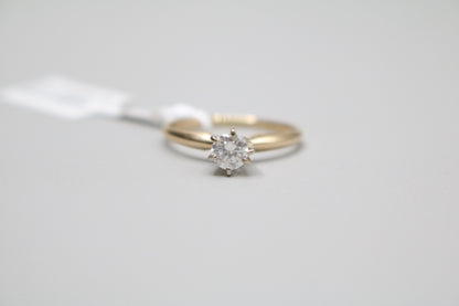 14K Yellow Gold Diamond Solitaire Ring (0.40 CTW) (Size 7 1/4)