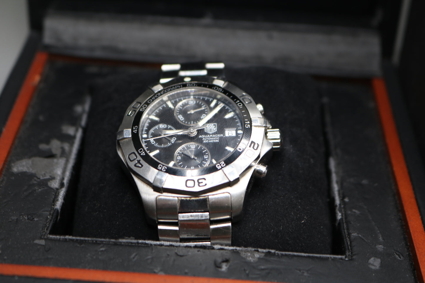 TAG HEUER 42MM Aqua Racer CAF2110 Chronograph Date Automatic Men's Watch