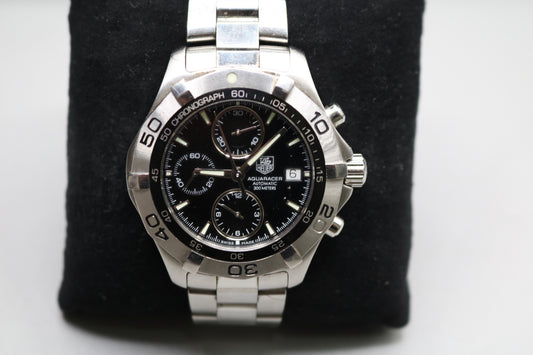 TAG HEUER 42MM Aqua Racer CAF2110 Chronograph Date Automatic Men's Watch