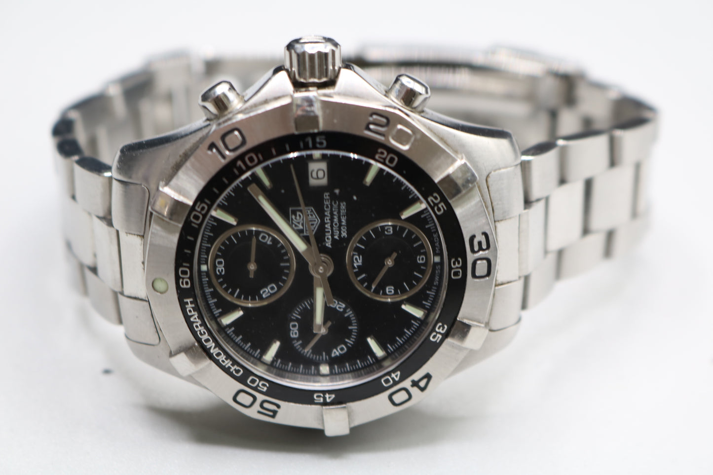 TAG HEUER 42MM Aqua Racer CAF2110 Chronograph Date Automatic Men's Watch