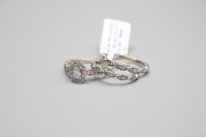 14K White Gold Diamond 3-Piece Wedding Set (Local Pick-Up Only)