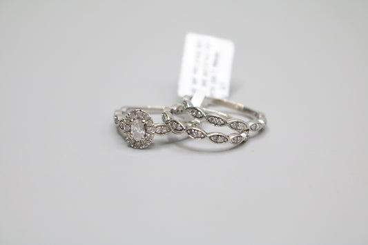 14K White Gold Diamond 3-Piece Wedding Set (Local Pick-Up Only)