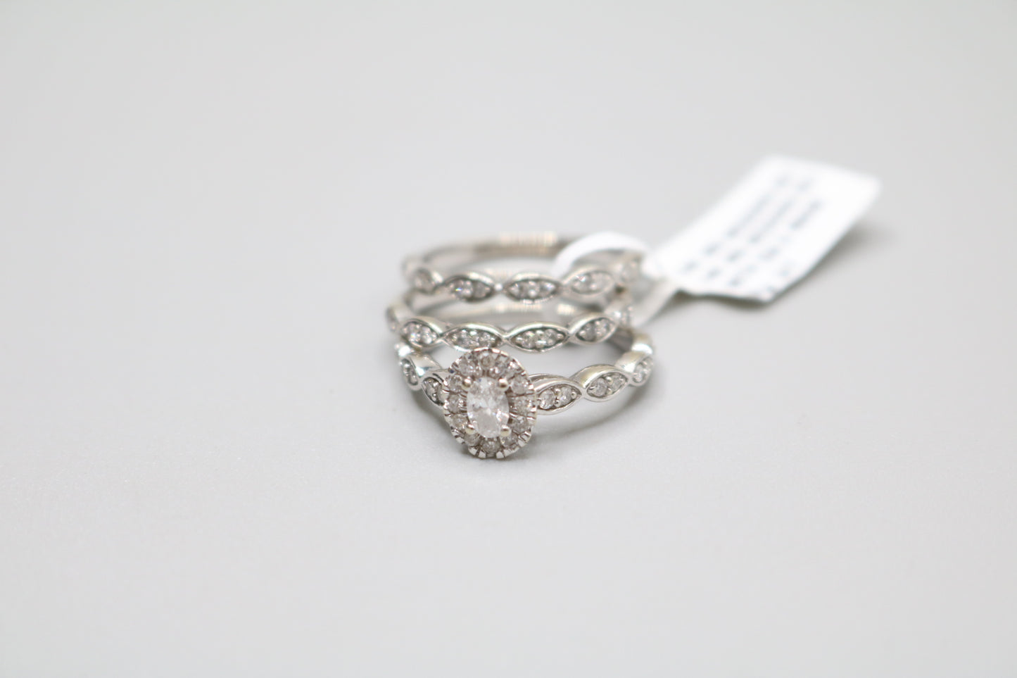 14K White Gold Diamond 3-Piece Wedding Set (Local Pick-Up Only)