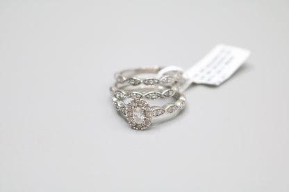 14K White Gold Diamond 3-Piece Wedding Set (Local Pick-Up Only)