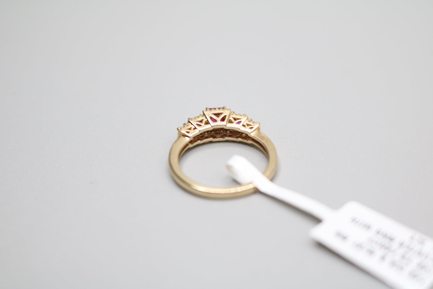 14K Yellow Gold Fancy Estate Ruby and Diamond Ring (Size 7)