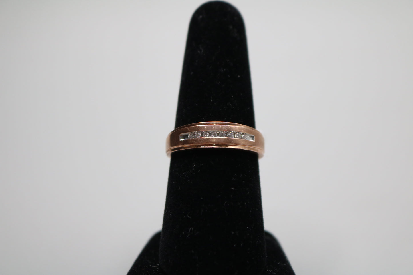 10K Rose Gold Channel Men's Diamond Ring (Size 9 1/2)