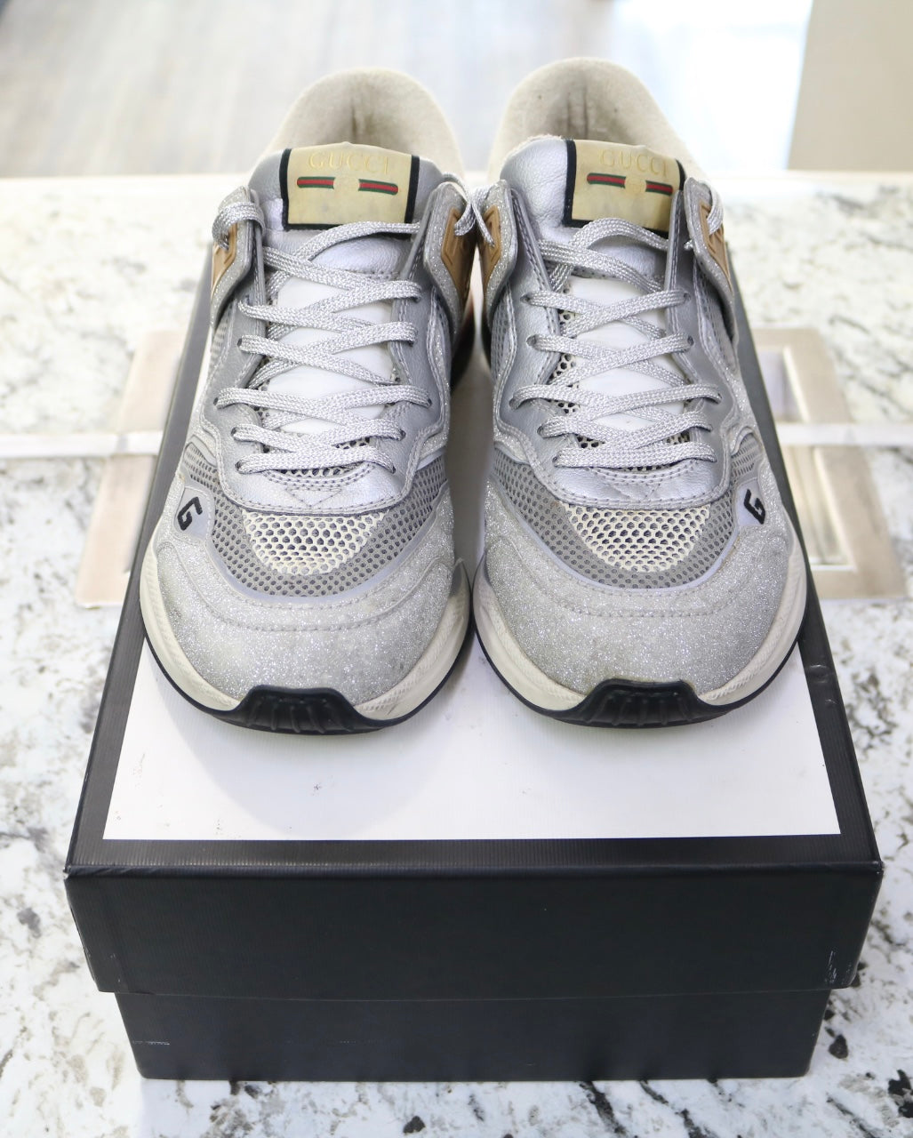 Gucci Ultrapace "Silver" 599058 HW910 8161 US Size 9