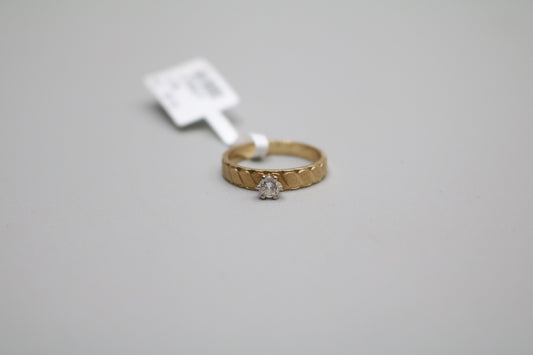 14K Yellow Gold Diamond Promise Ring (Size 4 3/4)