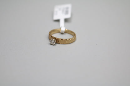 14K Yellow Gold Diamond Promise Ring (Size 4 3/4)