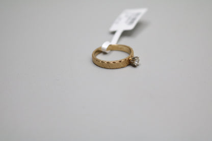 14K Yellow Gold Diamond Promise Ring (Size 4 3/4)