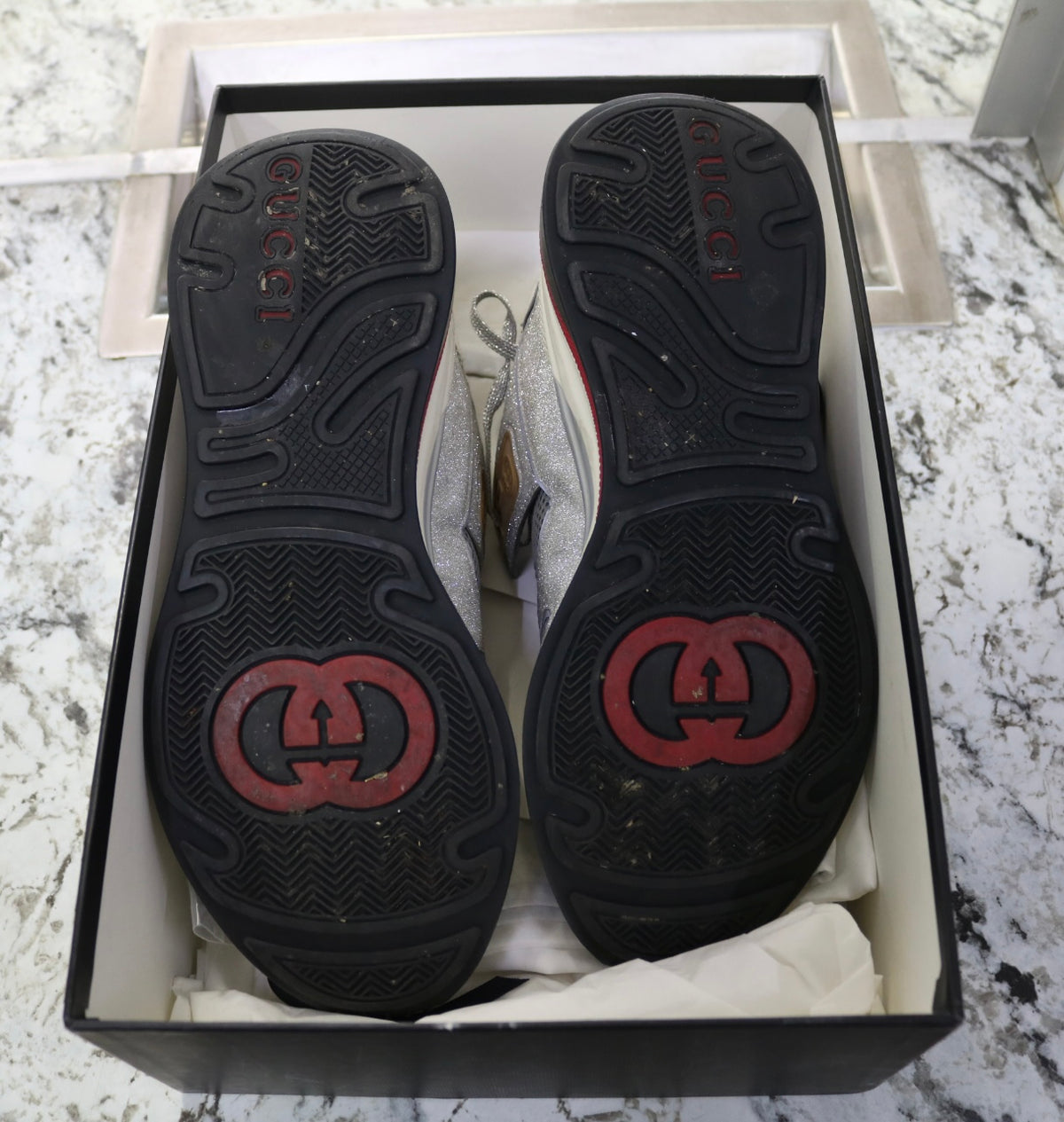 Gucci Ultrapace "Silver" 599058 HW910 8161 US Size 9