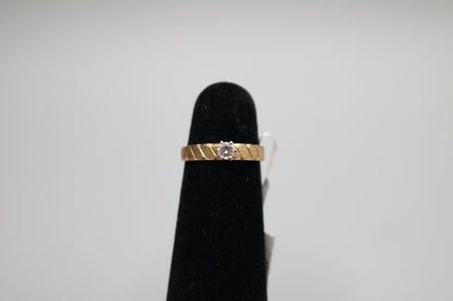 14K Yellow Gold Diamond Promise Ring (Size 4 3/4)