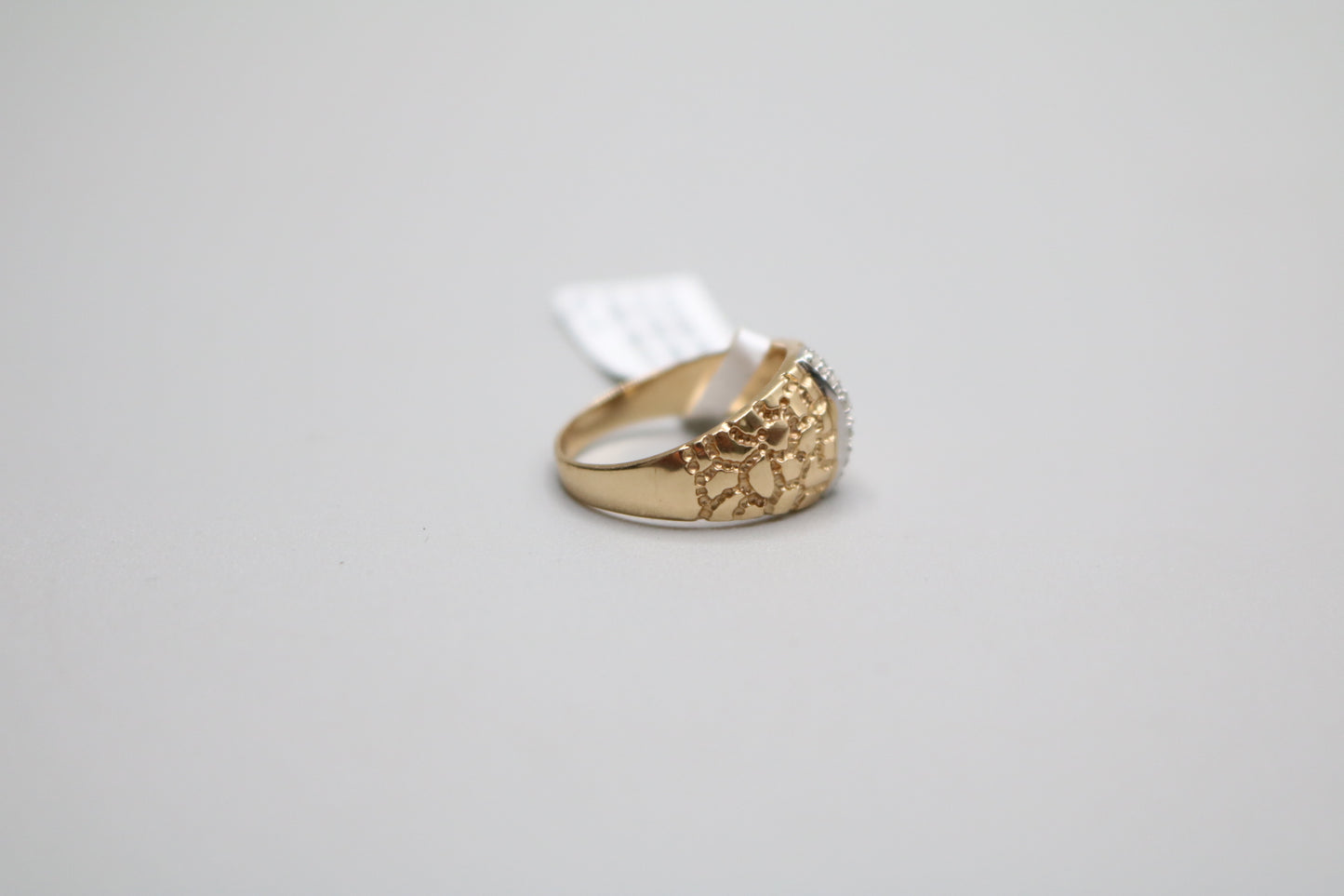 14K Yellow Gold Diamond Nugget Ring (Size 7)