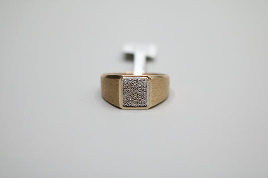 10K Yellow Gold Diamond Statement Ring (Size 10 1/2)