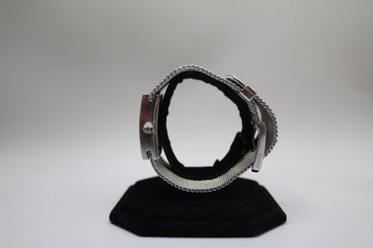 Ladies DKNY Black Square Dial Mesh Stainless Steel Silver Tone Bracelet Watch