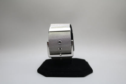 Ladies DKNY Black Square Dial Mesh Stainless Steel Silver Tone Bracelet Watch