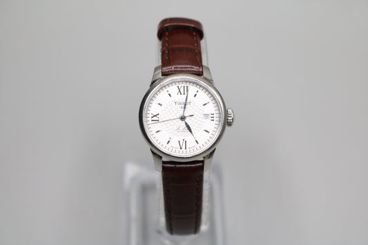 TISSOT Le Locle Automatic Silver Dial Brown Leather Ladies Watch T41.1.113.77