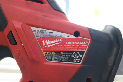 Milwaukee 2420-20 M12 Hackzall Reciprocating Saw
