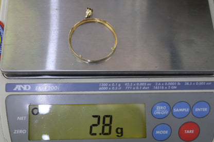 14K Yellow Gold Coin Bezel (Can Fit a Centenario Coin)