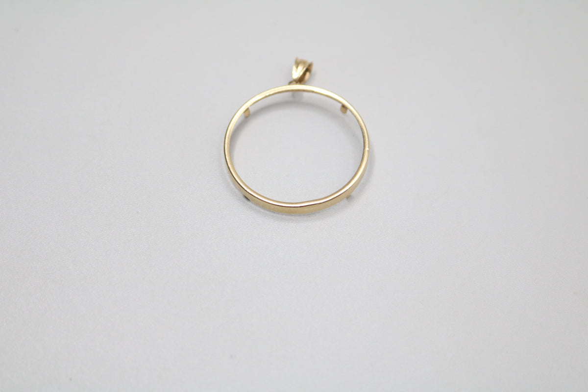 14K Yellow Gold Coin Bezel (Can Fit a Centenario Coin)