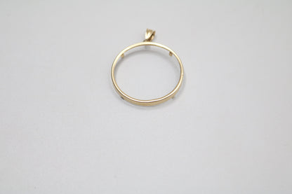 14K Yellow Gold Coin Bezel (Can Fit a Centenario Coin)