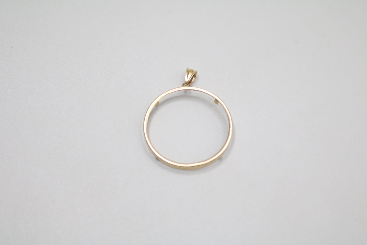 14K Yellow Gold Coin Bezel (Can Fit a Centenario Coin)