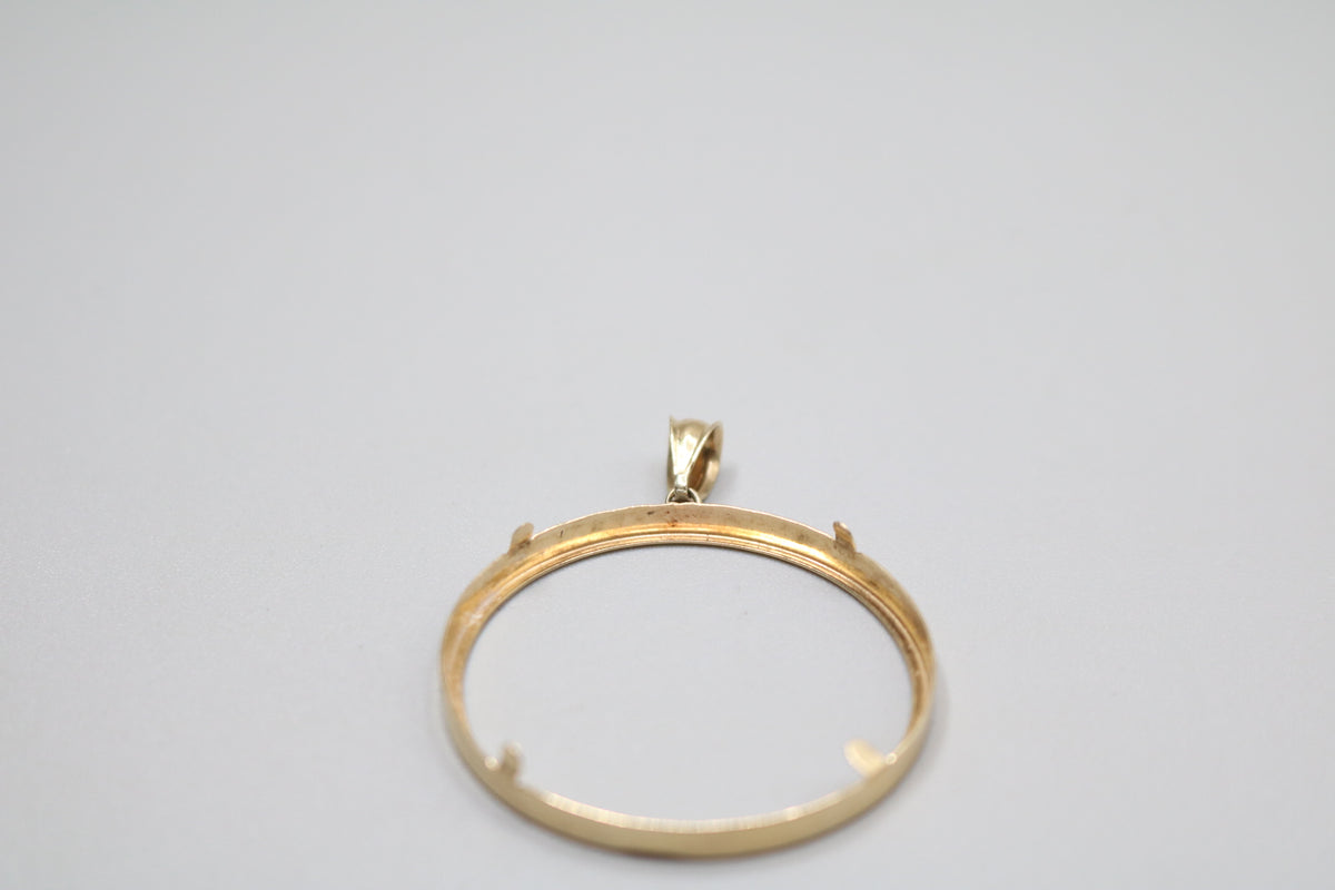 14K Yellow Gold Coin Bezel (Can Fit a Centenario Coin)