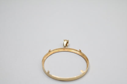 14K Yellow Gold Coin Bezel (Can Fit a Centenario Coin)