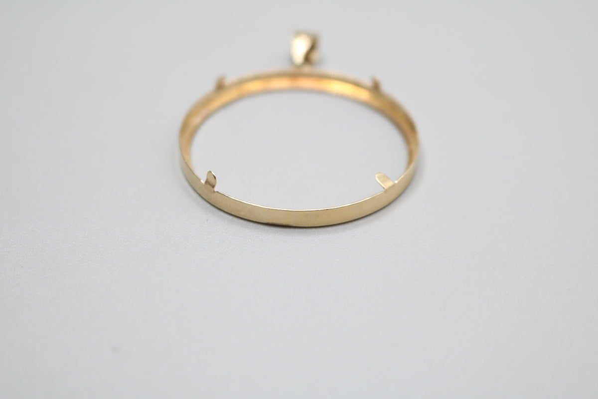 14K Yellow Gold Coin Bezel (Can Fit a Centenario Coin)