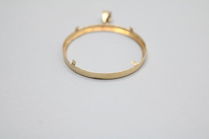 14K Yellow Gold Coin Bezel (Can Fit a Centenario Coin)