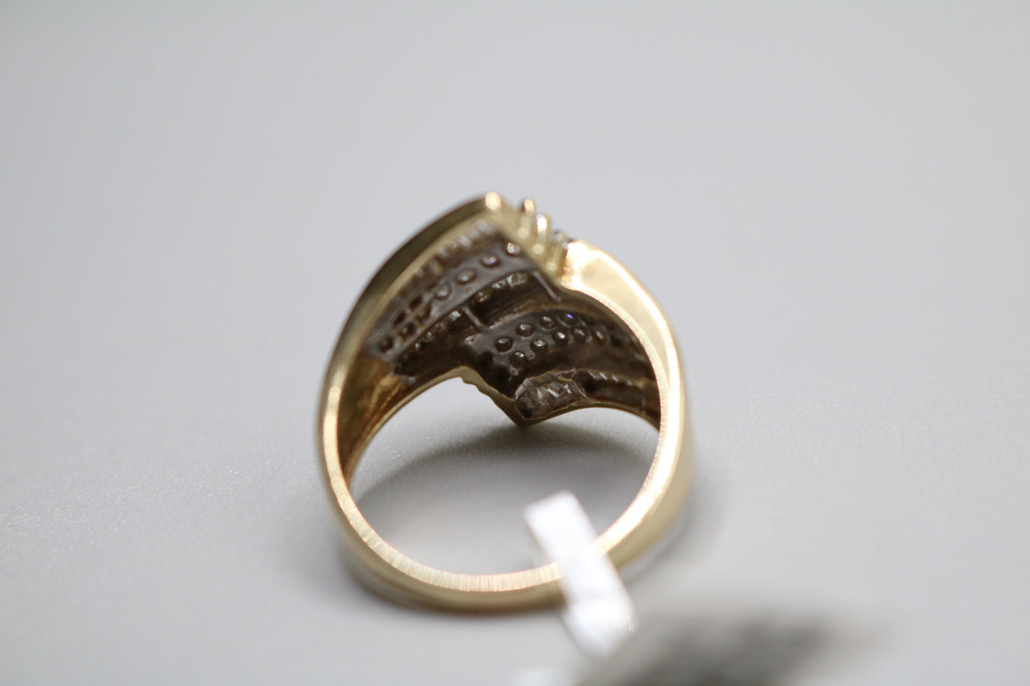 10K Yellow Gold Cluster Bypass Ring (Size 9 1/2)