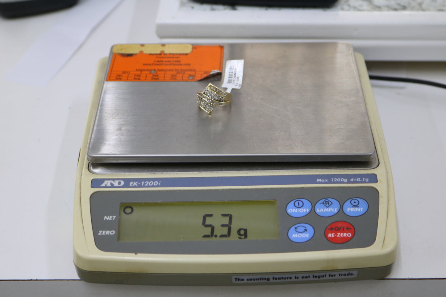 10K Yellow Gold Cluster Bypass Ring (Size 9 1/2)