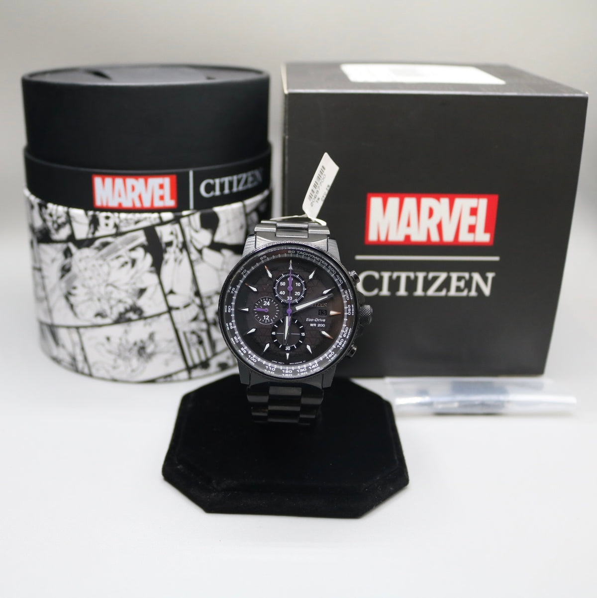 Citizen Men's Black Panther Marvel Eco-Drive Chronograph Watch 42MM CA0297-52W