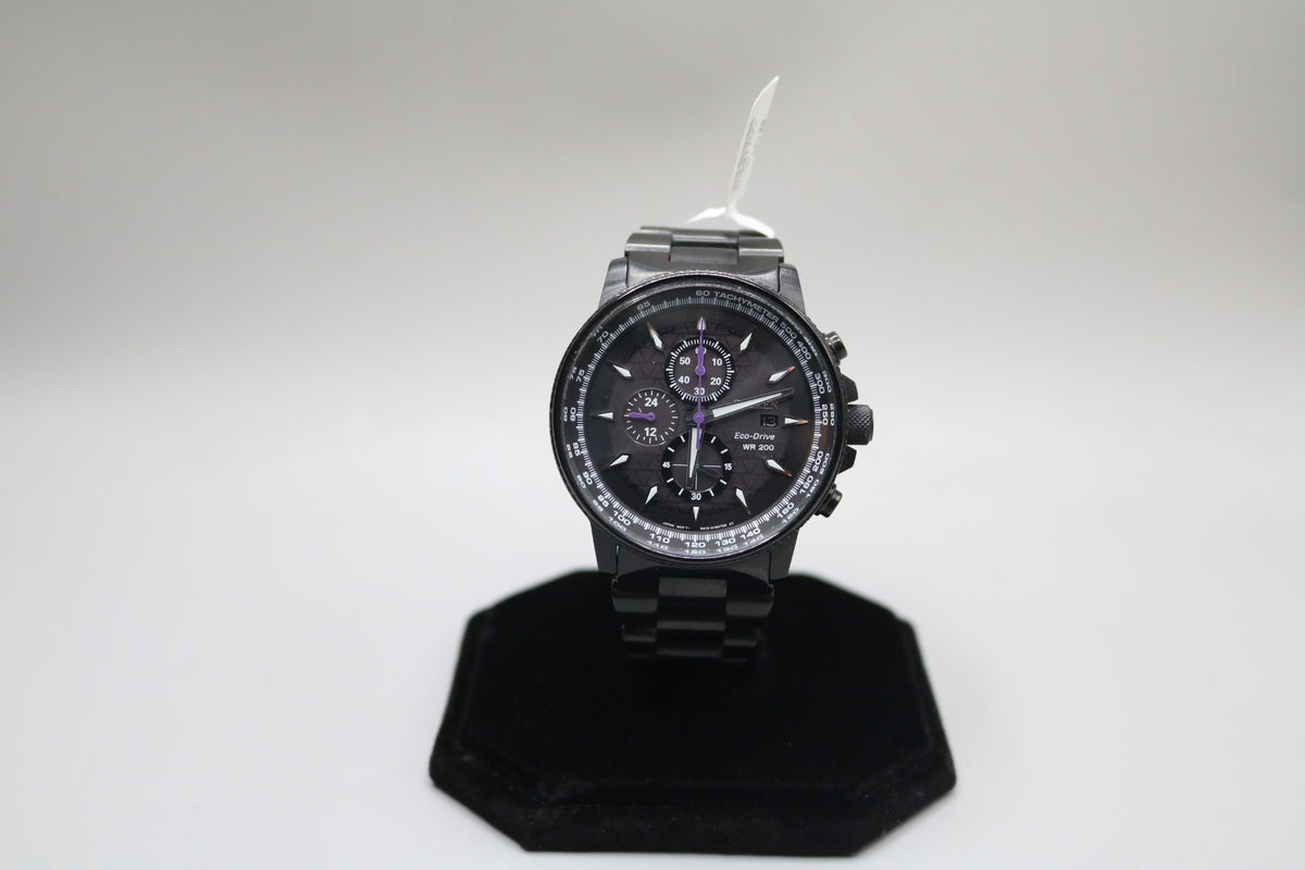 Citizen Men's Black Panther Marvel Eco-Drive Chronograph Watch 42MM CA0297-52W