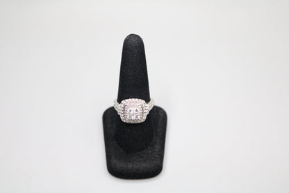 10k White Gold Diamond Cluster Ring (9 & 1/4's)