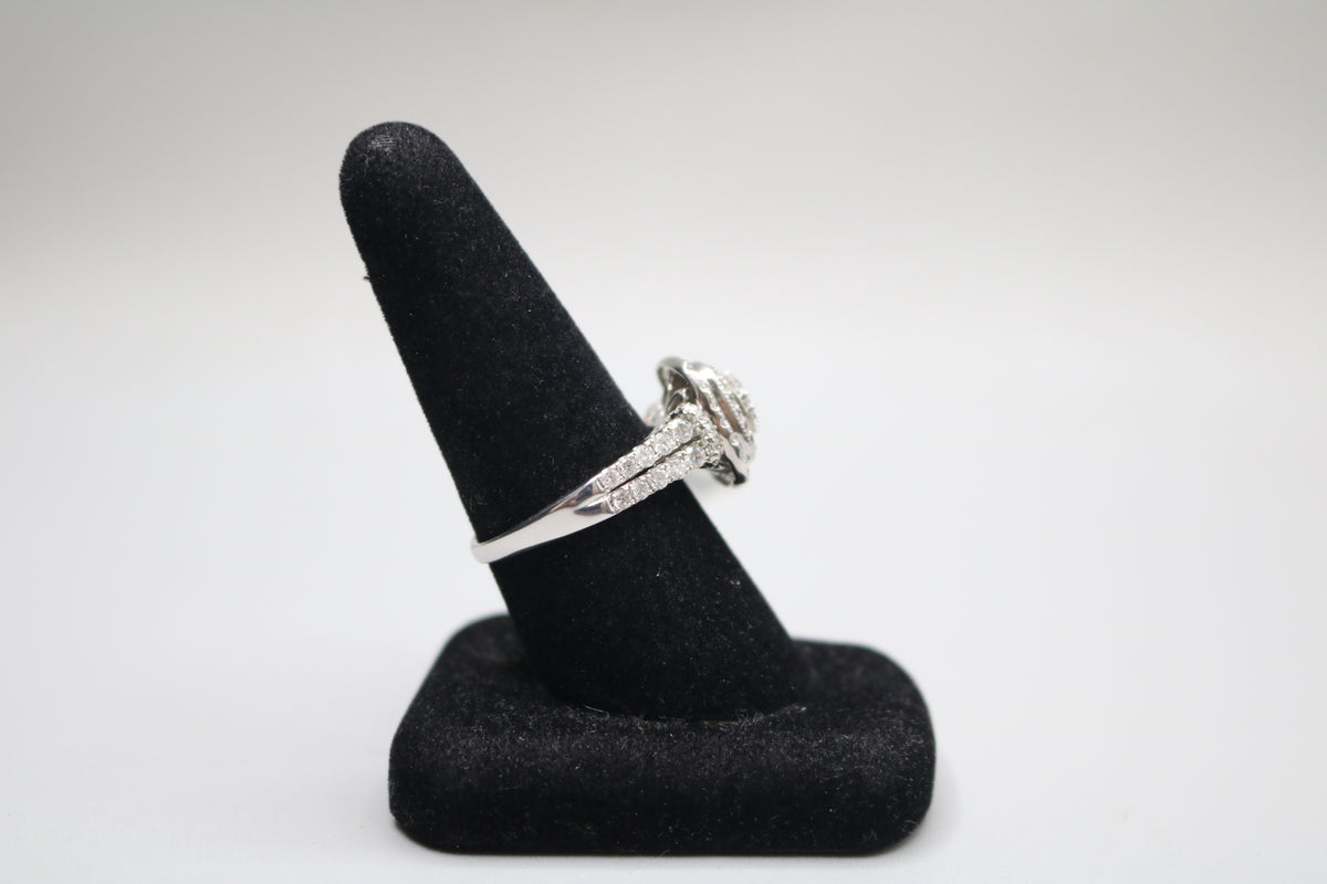 10k White Gold Diamond Cluster Ring (9 & 1/4's)