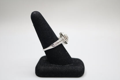 10k White Gold Diamond Cluster Ring (9 & 1/4's)