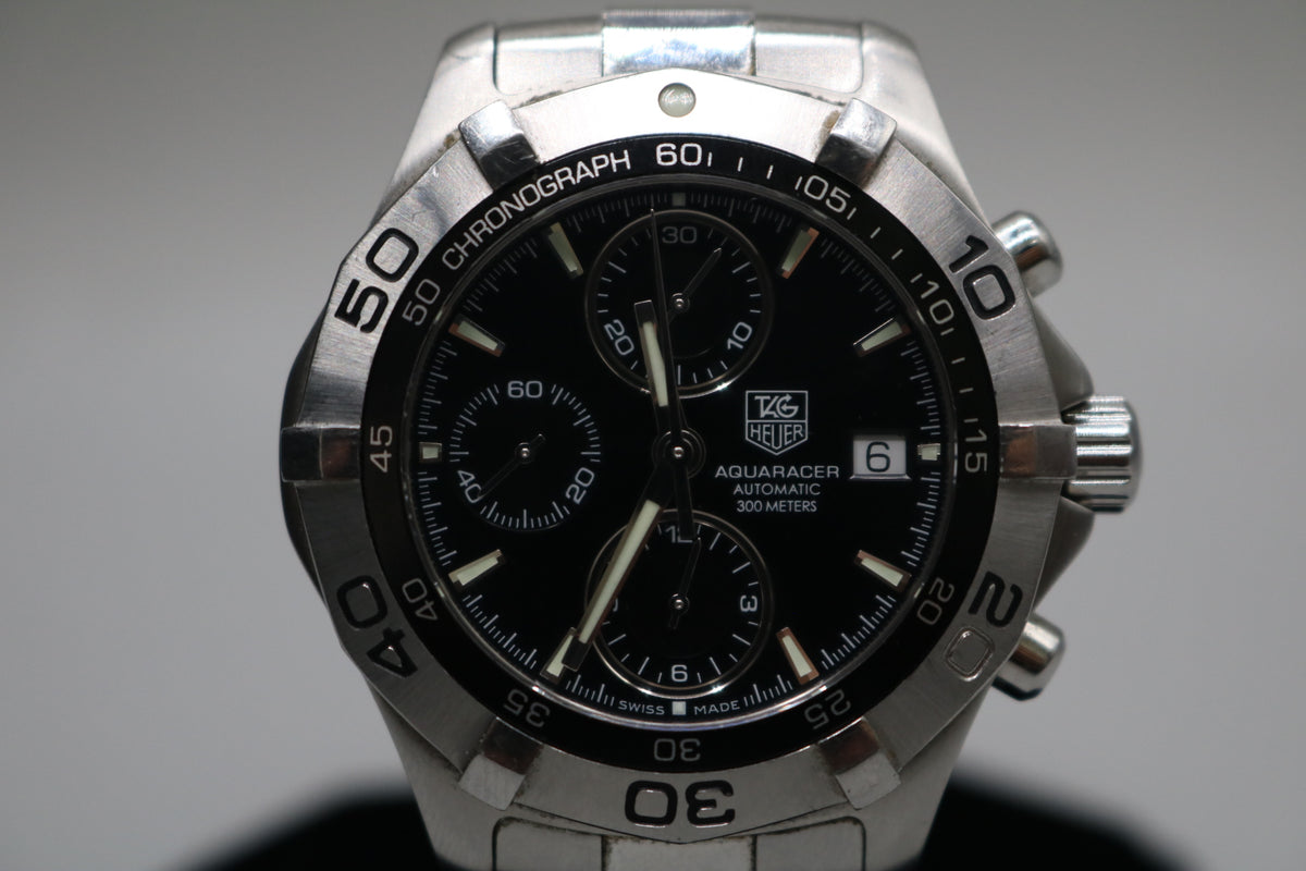 TAG HEUER 42MM Aqua Racer CAF2110 Chronograph Date Automatic Men's Watch