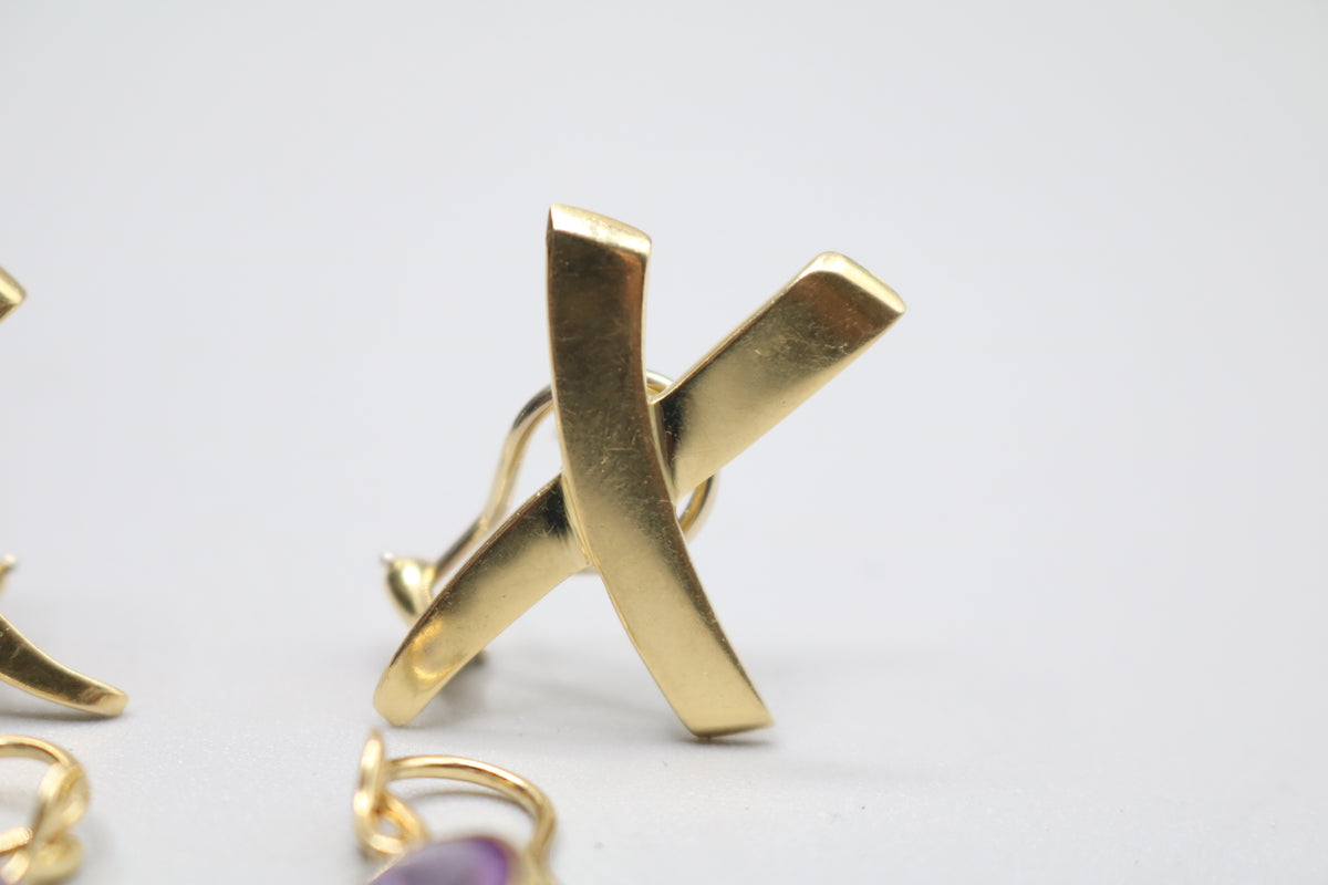 Tiffany & Co. Picasso 18K Yellow Gold Vintage Graffiti X Earrings