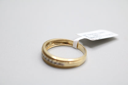 14K Yellow Gold Band Channel Setting Diamond Ring (Size 9 1/4)