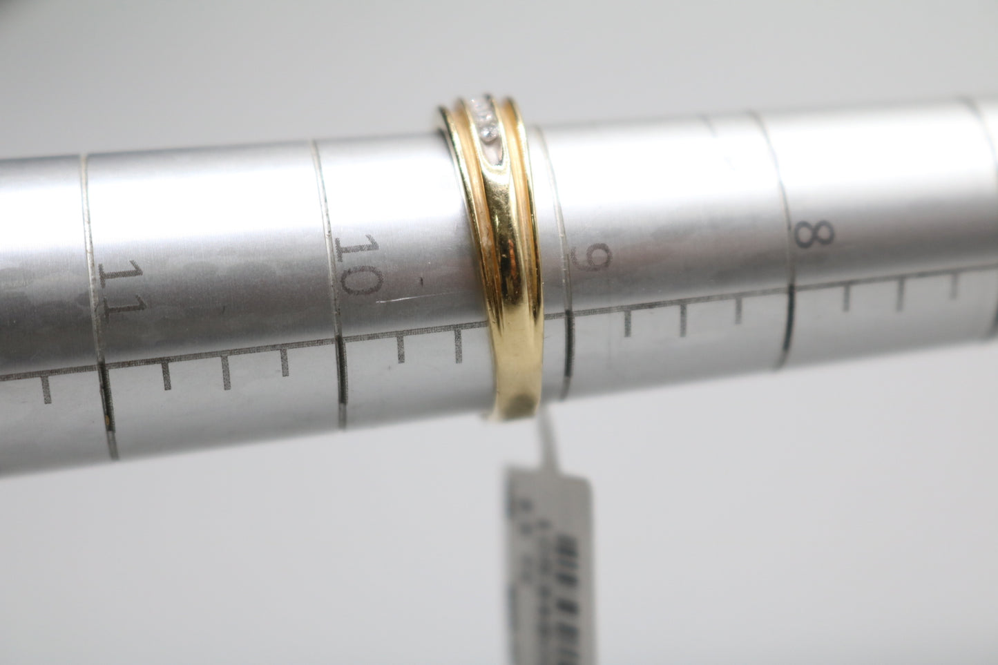14K Yellow Gold Band Channel Setting Diamond Ring (Size 9 1/4)