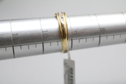 14K Yellow Gold Band Channel Setting Diamond Ring (Size 9 1/4)