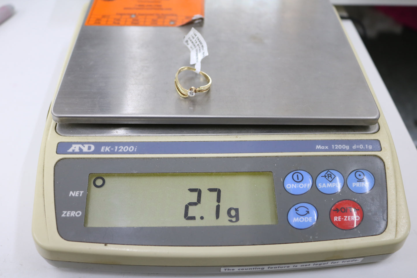 14K YG Diamond Solitaire Bypass Engagement Ring (Size 6 1/2) (Clearance!)