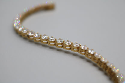 18K Yellow Gold Classic Diamond Tennis Bracelet (10.30 CTTW) (Local Purchase Only)